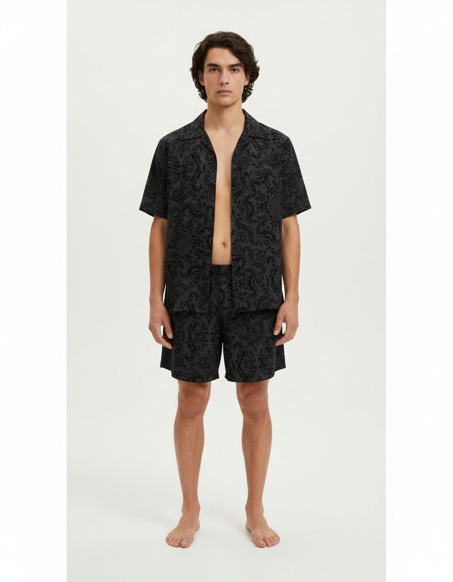 Breathable Short-Sleeved Casual Summer Two-Piece Set for Menswear