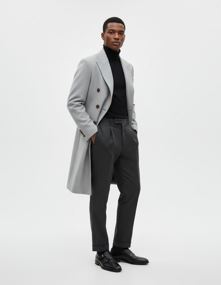 Abrigo largo de botonadura sencilla - Casual Talla grande