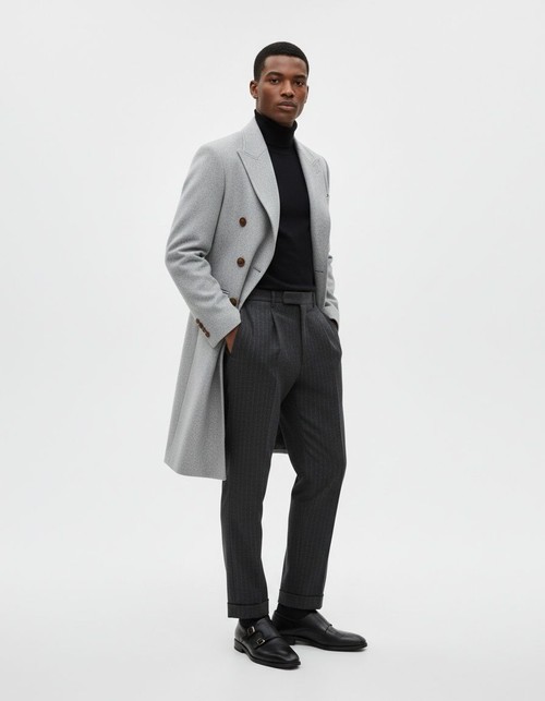 Abrigo largo de botonadura sencilla - Casual Talla grande