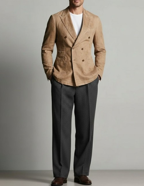 Abrigo informal retro de algodón de longitud media con estilo versátil y transpirable.