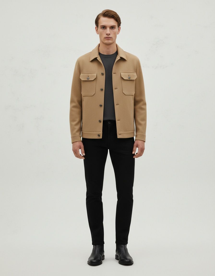 Abrigo informal de negocios de corte entallado para hombre para invierno y otoño