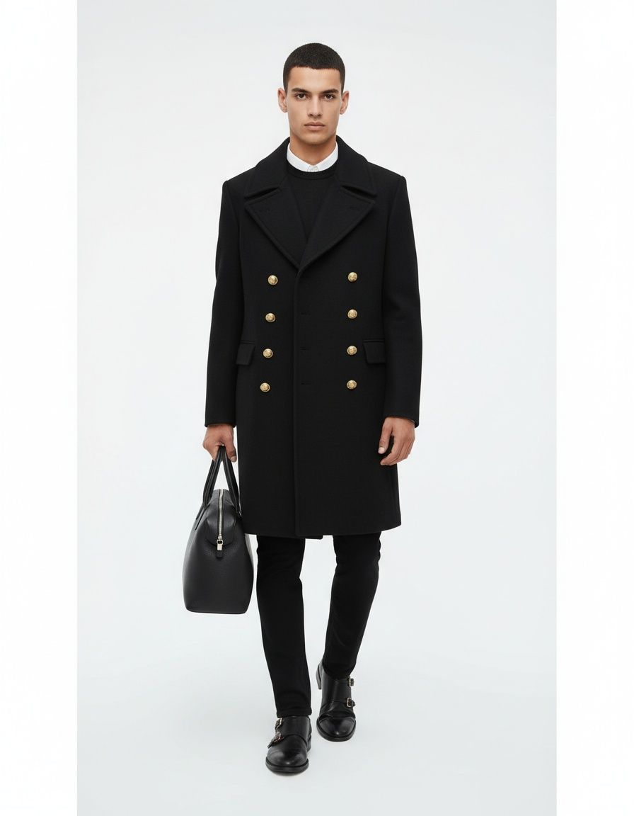 Gabardina informal de corte entallado y longitud media para hombre