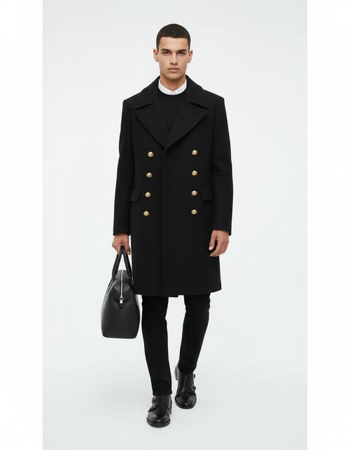 Gabardina informal de corte entallado y longitud media para hombre