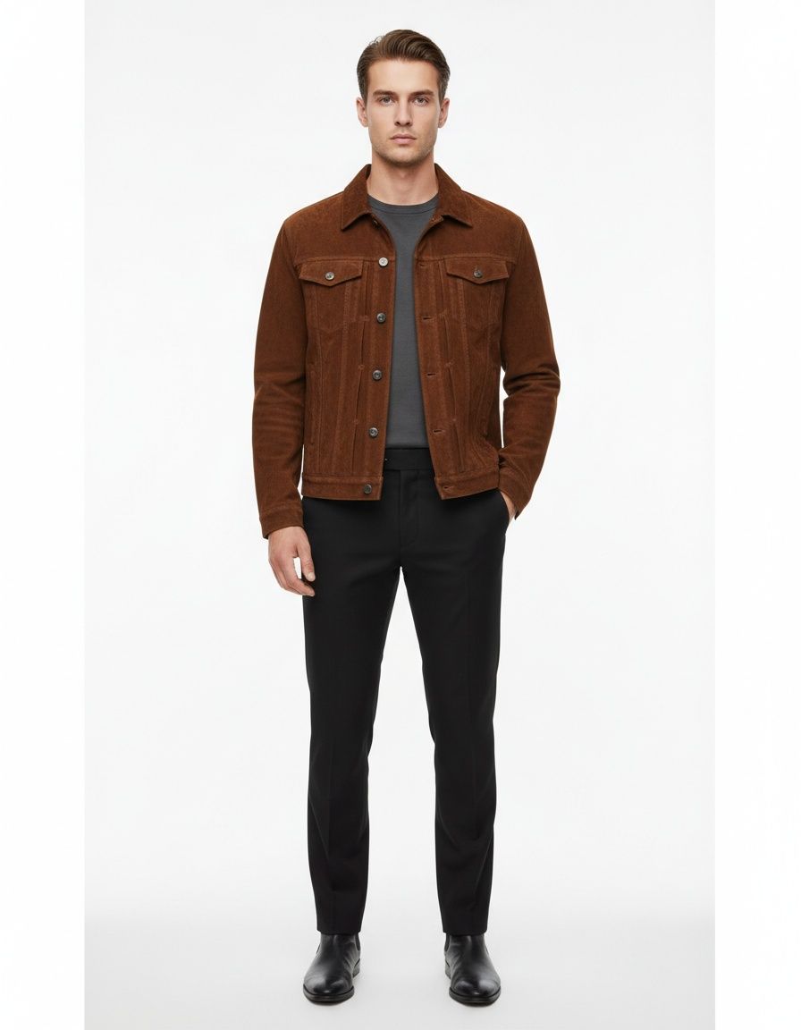 Chaqueta informal de ante para hombre