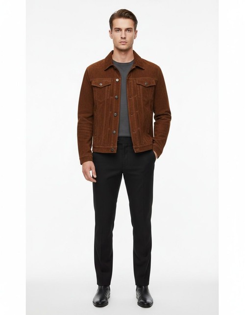 Chaqueta informal de ante para hombre