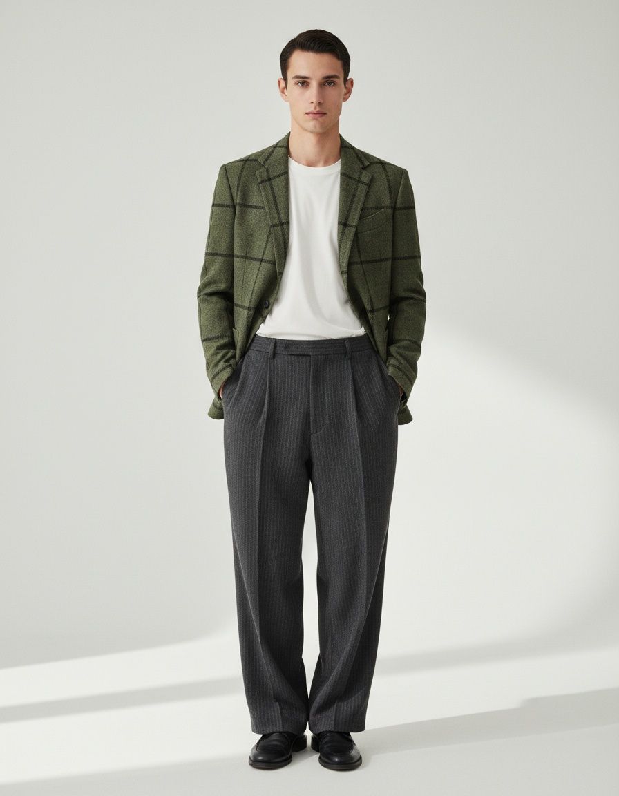 Chaqueta de traje informal de corte entallado a cuadros para uso transpirable en las cuatro estaciones.