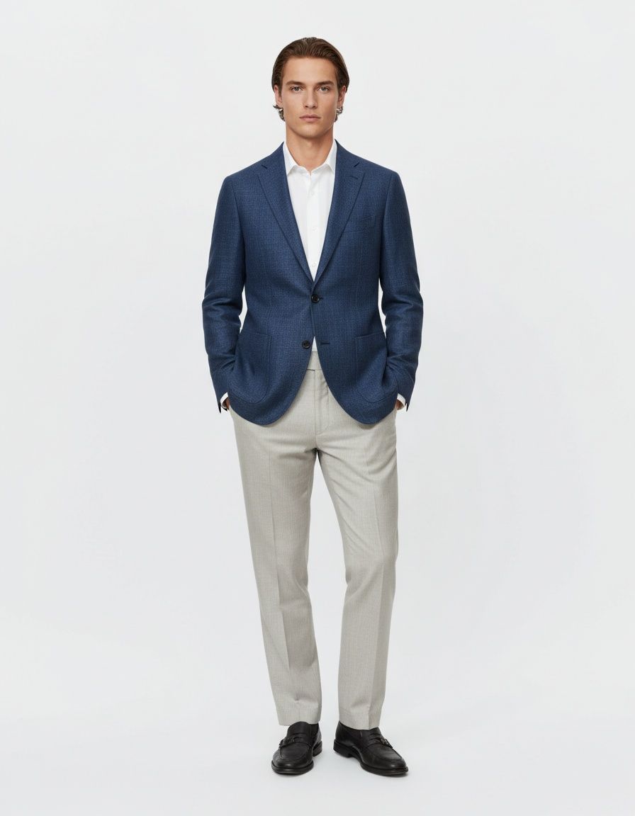 Chaqueta de traje informal de negocios de corte entallado para hombre de primavera