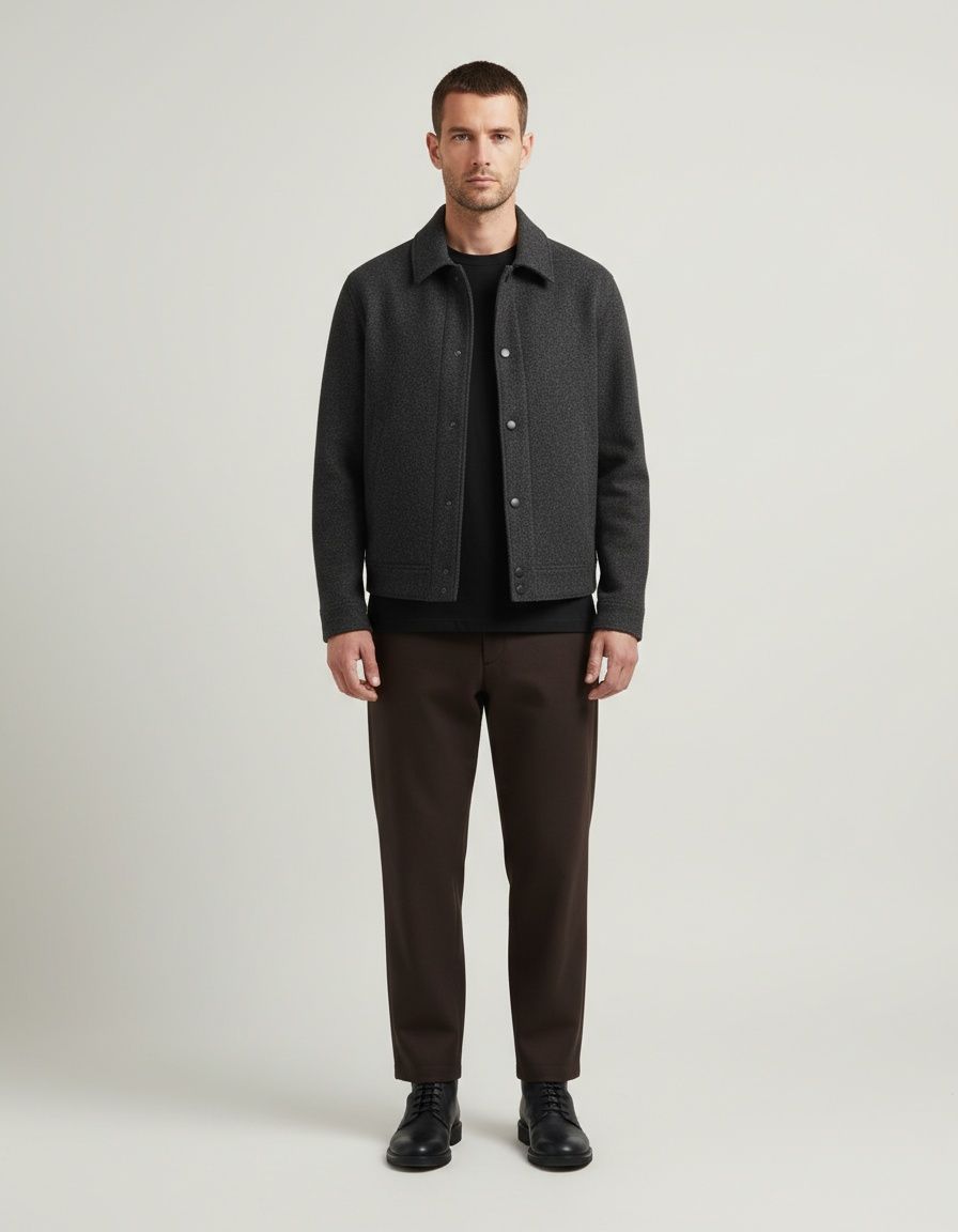 Loose Fit Solid Color Casual Winter Jacket for Menswear