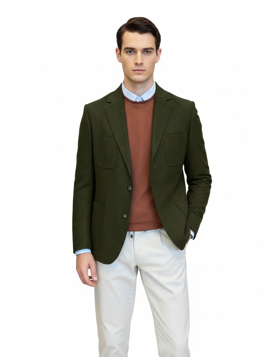 Blazer informal de mezcla de algodón para otoño, chaqueta de traje transpirable y ajustada para hombre.