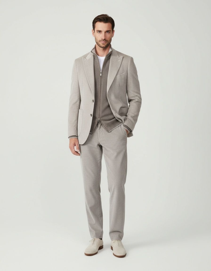 Blazer de pana informal de corte entallado para hombre