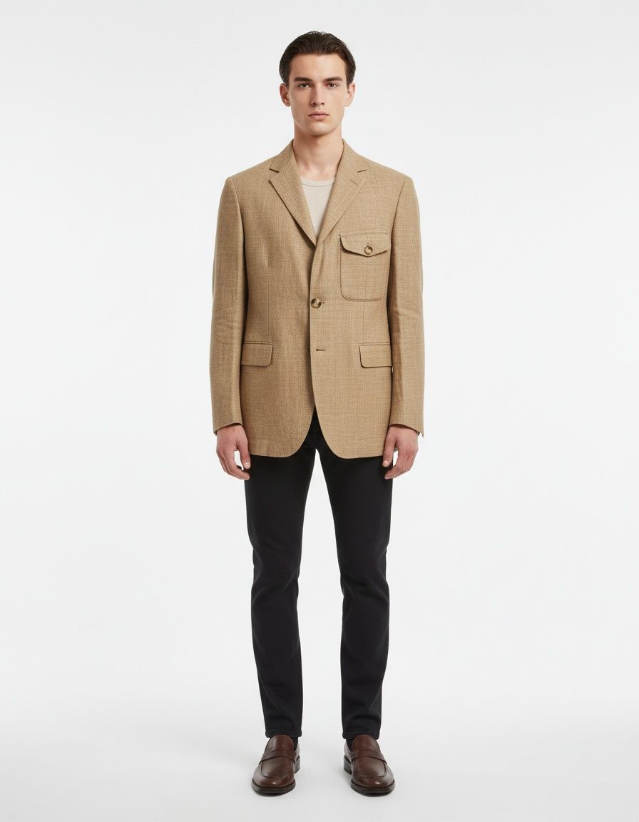 Men's Breathable Light Weight Multi-Pocket Long Sleeve Casual Blazer