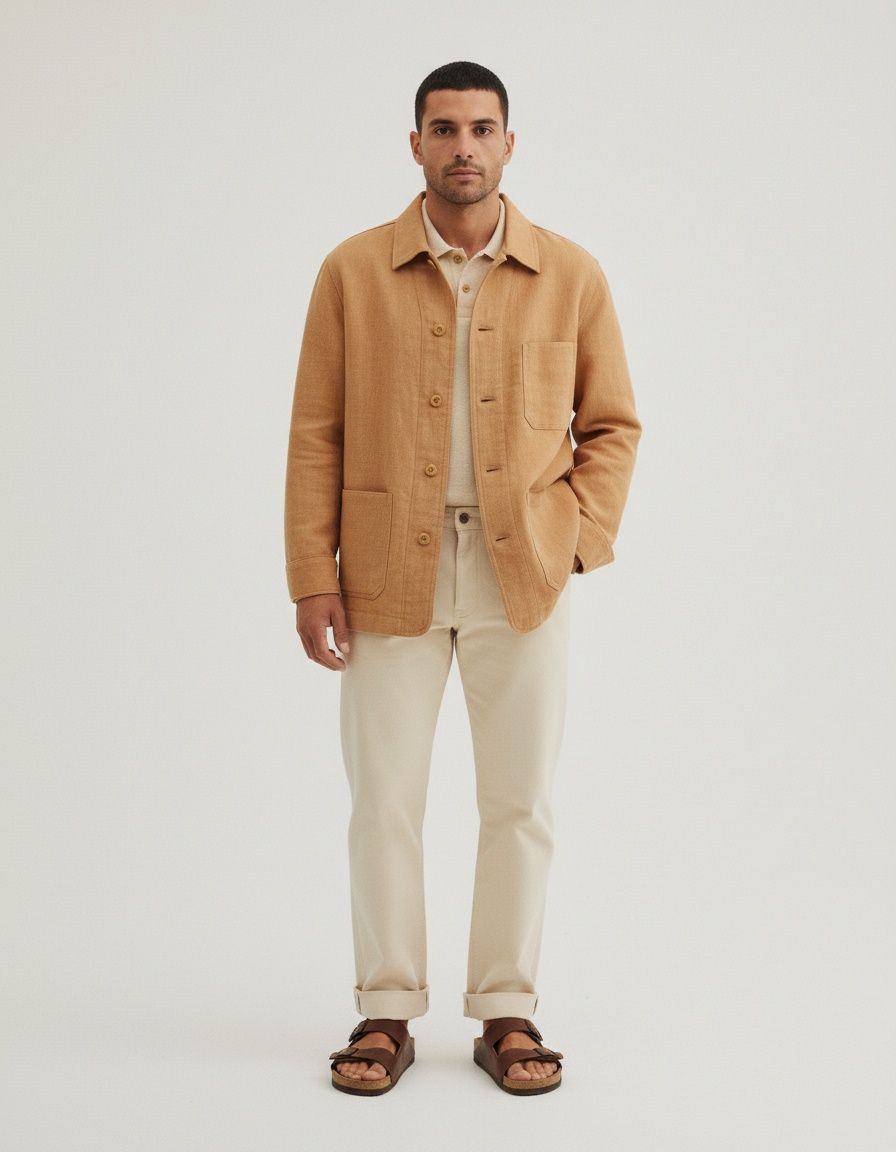 Men's Retro Long-Sleeve Polyester Blend Corduroy Shirt for Breathable Casual Winter Wear