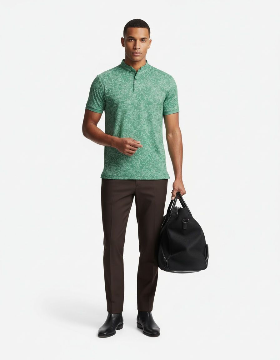 Striped Breathable Loose Fit Short Sleeve Hawaiian Shirt for Menswear