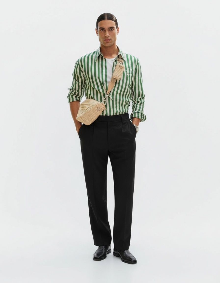 Striped Long Sleeve Shirt - Casual Breathable Menswear