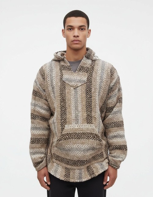 Pattern Hooded Sweatshirt for Casual Autumn and Winter Wear with Kangaroo Pocket