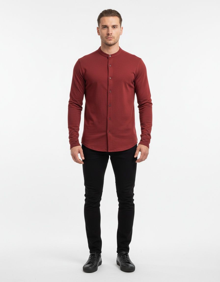 Wool Knit Solid Color Casual Winter Sweater for Men