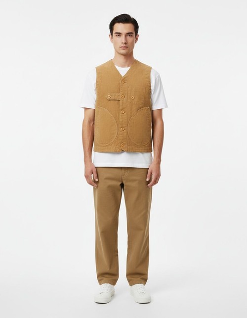 Chaleco retro de invierno de mezcla de algodón de corte entallado para uso informal