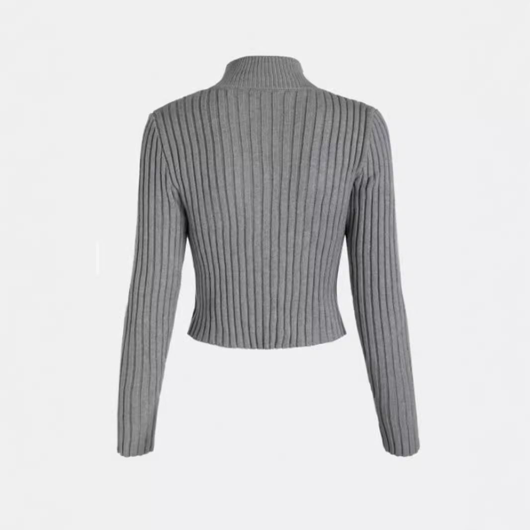 Lightweight Cropped Zip Up Cardigan Jacket for Spring Summer