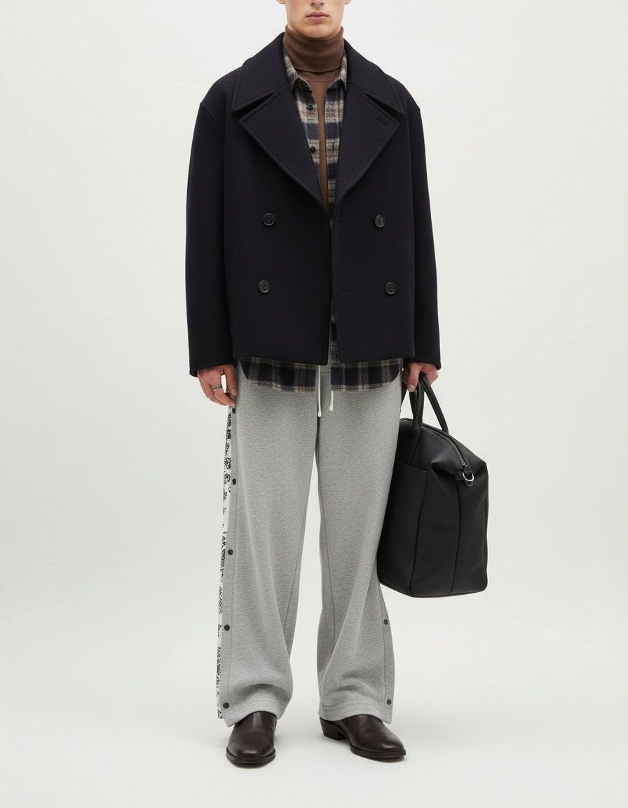 Pantalones deportivos casuales de moda con diseño de patchwork para primavera y verano para hombre.