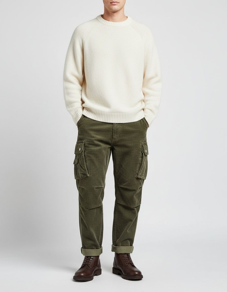 Pantalones de trabajo retro de peso pesado con corte casual de pierna ancha para uso en exteriores para hombre.