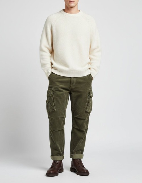 Pantalones de trabajo retro de peso pesado con corte casual de pierna ancha para uso en exteriores para hombre.