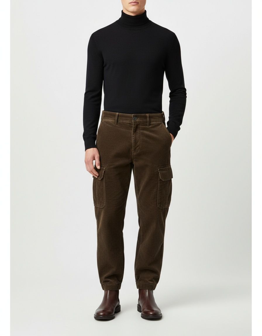 Cord-Cargohose im Retro-Stil mit geradem Bein und lockerer, lässiger Passform für Herren im Winter