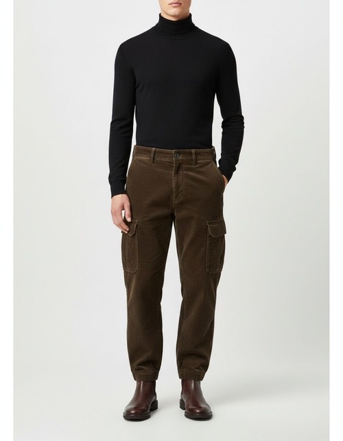 Cord-Cargohose im Retro-Stil mit geradem Bein und lockerer, lässiger Passform für Herren im Winter