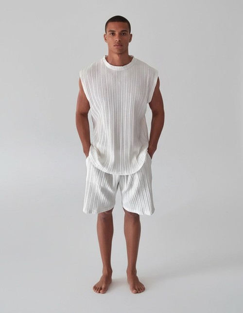 Conjunto deportivo de dos piezas con chaleco holgado sin mangas y pantalones cortos para hombre, ropa informal de verano