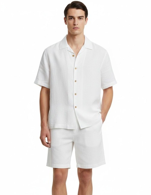 Conjunto de dos piezas para hombre, estilo playero, transpirable e informal.