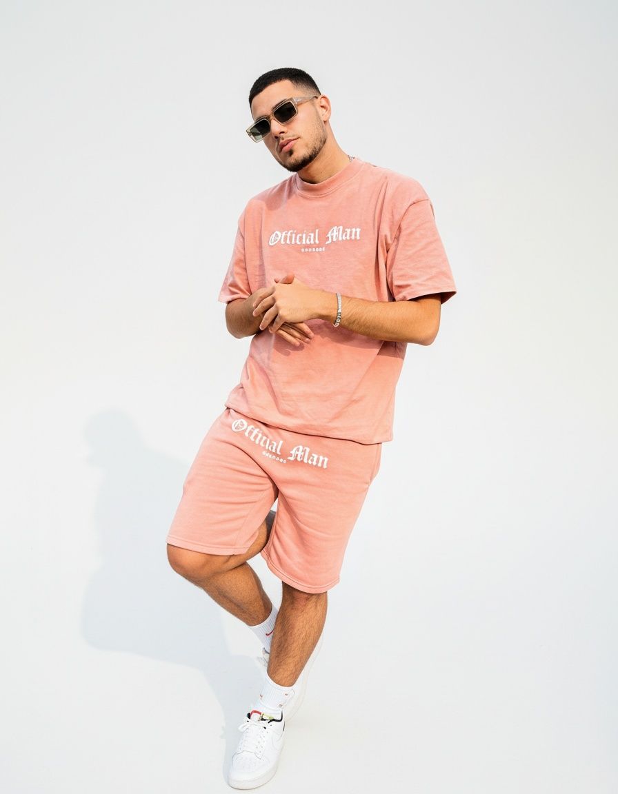 Printed Casual Summer T-Shirt and Shorts Two-Piece Suit for Men's Trendy Wear