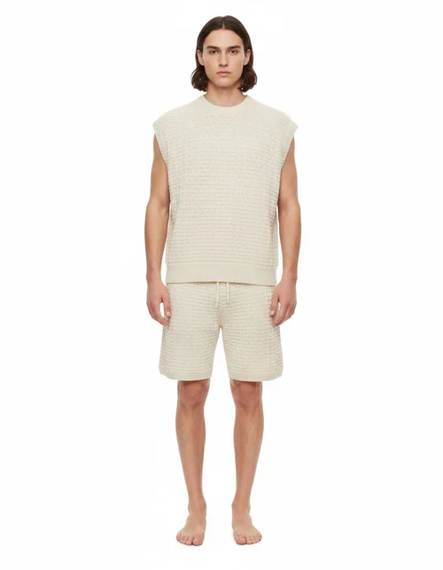 Loose Fit Trendy Short-Sleeve Shirt and Shorts Two-Piece Set for Men's Casual Summer Wear