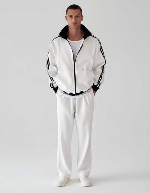 Casual Zippered Winter Tracksuit for Men's Breathable Outdoor Wear