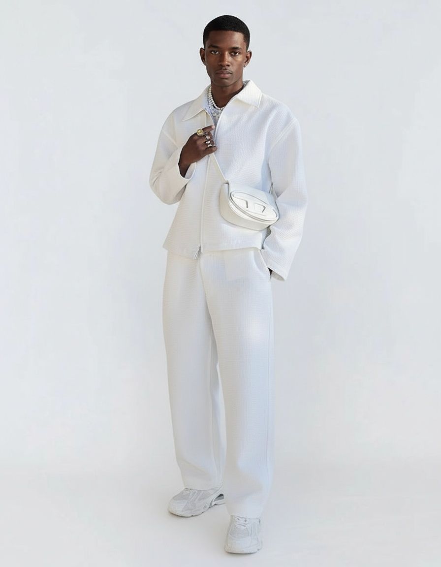 Slim Fit Solid Color Winter Suit for Men's Casual Wear