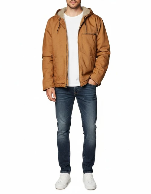 Hooded Retro Zip-Up Casual Jacket with Versatile Fit for Men