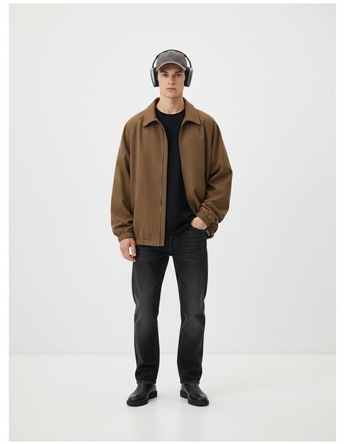 Chaqueta de invierno informal de gamuza con solapa elegante y ajuste transpirable para hombre