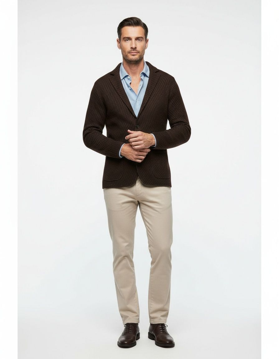 Chaqueta de traje informal de estilo británico de corte entallado para hombre para invierno