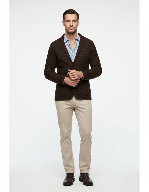 Chaqueta de traje informal de estilo británico de corte entallado para hombre para invierno