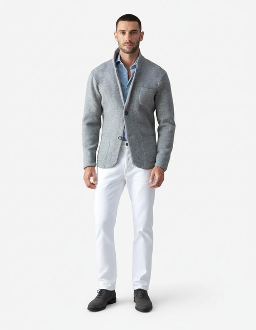 Slim Fit Stand Collar Casual Suit Jacket for Men's Winter Wear