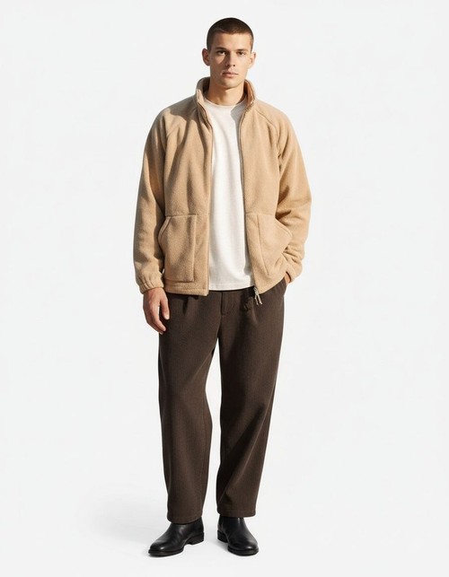 Plüsch-Winterjacke mit Stehkragen für Herren, Freizeitkleidung