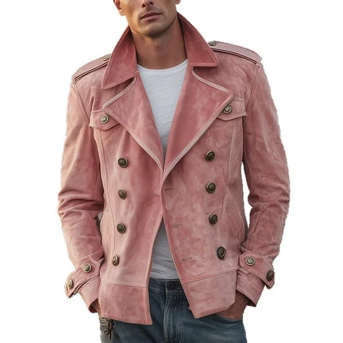 Giacca invernale da uomo in misto cotone resistente all'usura, dal taglio casual e alla moda.