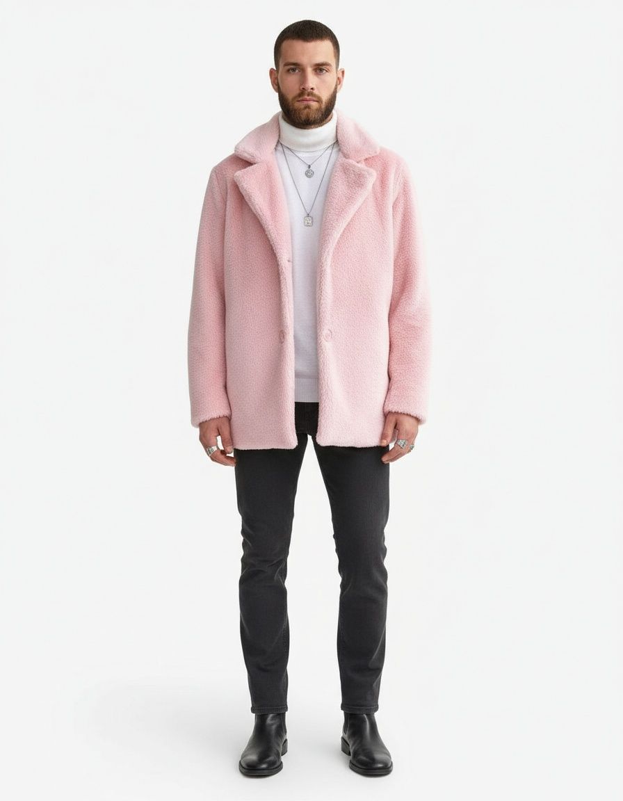 Plush Loose Fit Lapel Cardigan Jacket for Men's Winter Casual Wear