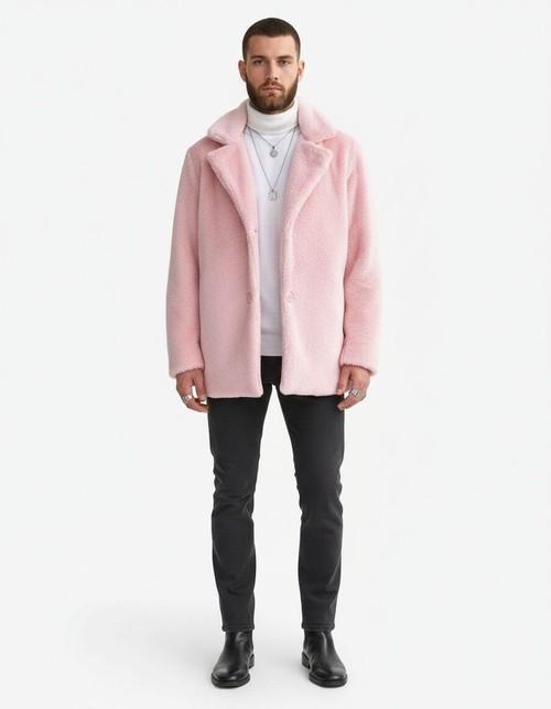 Plush Loose Fit Lapel Cardigan Jacket for Men's Winter Casual Wear