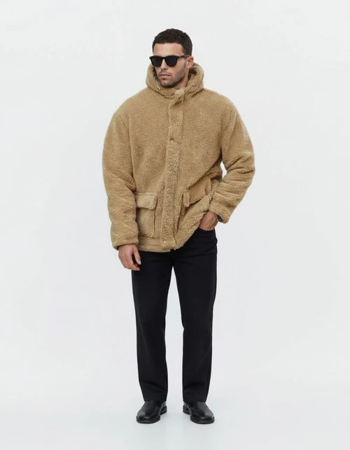 Fleece Hooded Winter Jacket with Casual Fit for Men