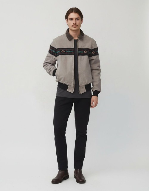 Distressed Style Zip-Up Lapel Jacket with Loose Casual Fit for Men's Winter Wear