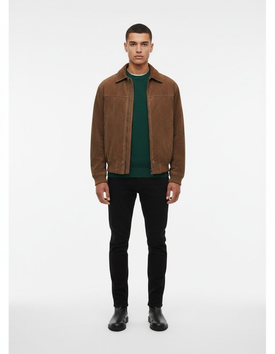 Chaqueta de invierno cortavientos estilo retro con ajuste informal para hombre