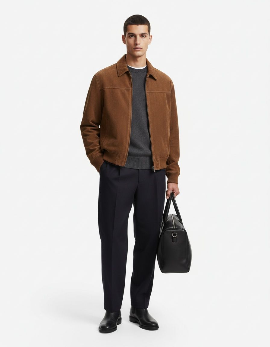 Chaqueta de solapa cortavientos estilo retro para ropa informal de invierno para hombre