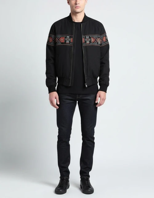 Chaqueta de invierno de corte relajado con estampado retro para ropa informal de calle para hombre