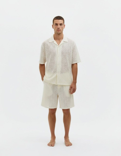 Strickhemd mit atmungsaktivem, einfarbigem Reverskragen für Herren – lässige Sommerkleidung