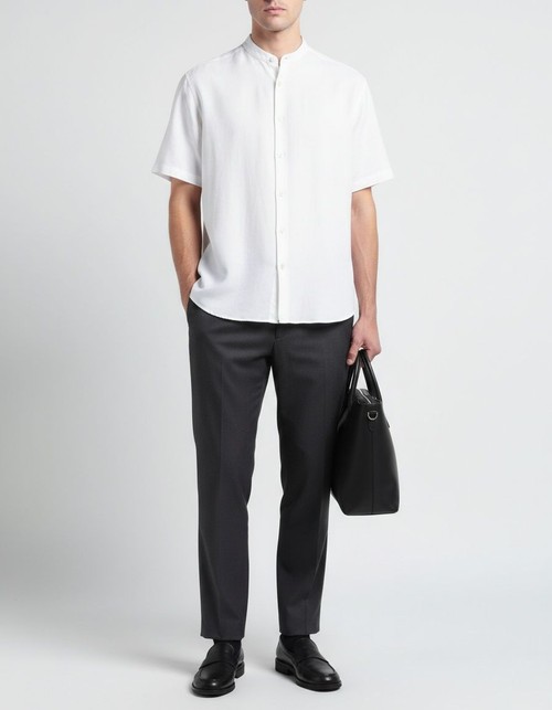 Slim Fit Breathable Solid Color Short-Sleeve Button-Down Shirt for Men's Casual Summer Wear