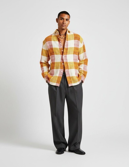 Slim Fit Fashion Printed Long-Sleeve Shirt for Men's Casual Autumn Wear